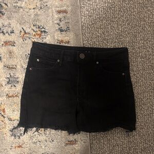 Articles Of Society Black Frayed Hem Denim Shorts